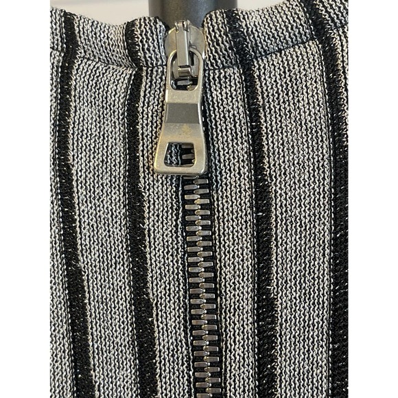 SOLD-Balmain Metallic Rib Knit Long Sleeve Sheath Dress Black Gra IT 40 NWT - Picture 7 of 13